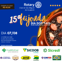 Rotary Club de São Miguel promove tradicional feijoada neste dia 07 de Agosto